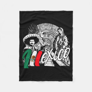 Mexico - Mexican Pride - Virgen De Guadalupe And H Fleece Blanket