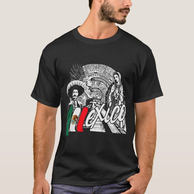 Mexico - Mexican Pride - Virgen De Guadalupe And H T-Shirt (Front)