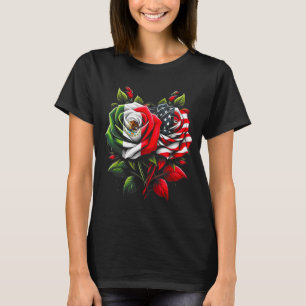 Mexico Mexican Roots Mexican Flag American Flag T-Shirt