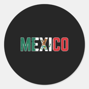 Mexico Mexican Soccer Fan Men Women Boys Girls Kid Classic Round Sticker