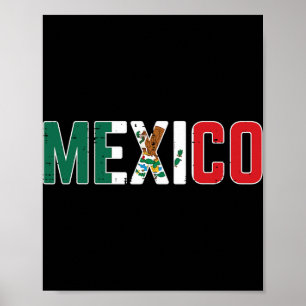 Mexico Mexican Soccer Fan Men Women Boys Girls Kid Poster
