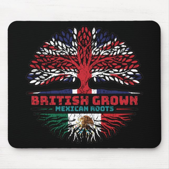 Mexico Mexican Uk United Kingdom British Tree Mouse Pad (Front)