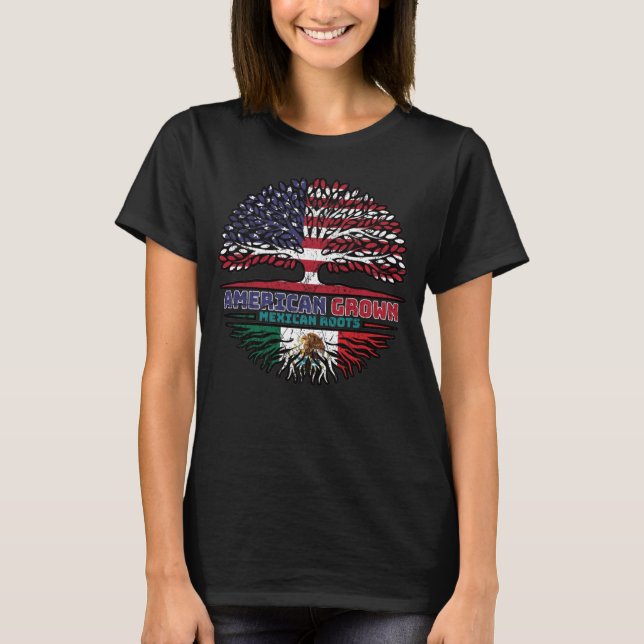 Mexico Mexican US American USA United States Tree T-Shirt (Front)