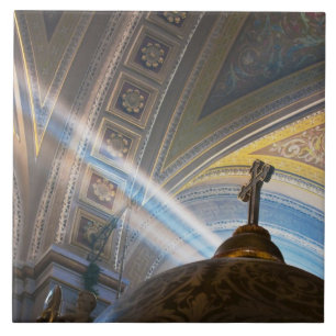 Mexico, Morelia. Sun's rays penetrate interior Ceramic Tile