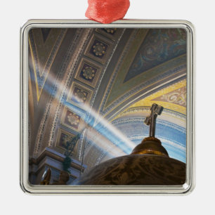 Mexico, Morelia. Sun's rays penetrate interior Metal Ornament