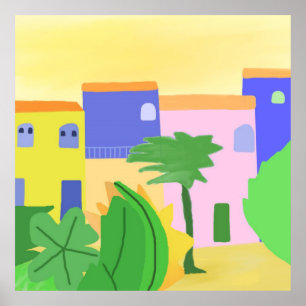 Mexico multicolor art painted by artist leo poster