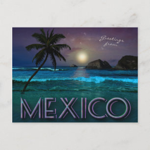 Mexico Night at the Beach (customisable) Postcard