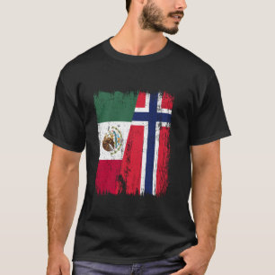 Mexico Norway Half Flag Mexican Norwegian Ancestry T-Shirt