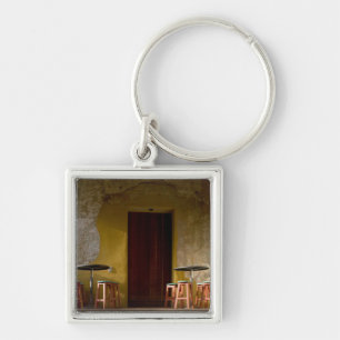 Mexico, Oaxaca, Afternoon sun lights balcony of Key Ring