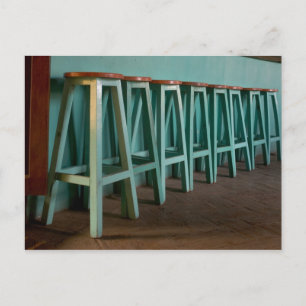 Mexico, Oaxaca, Green Bar Stools line wall Postcard