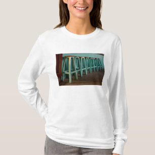 Mexico, Oaxaca, Green Bar Stools line wall T-Shirt