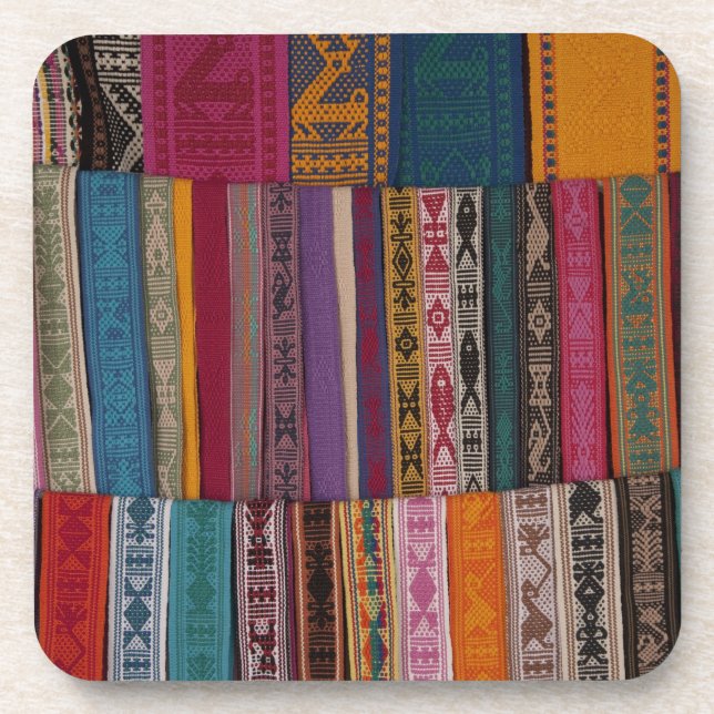 Mexico, Oaxaca Province, Oaxaca, woven belts on Coaster (Front)