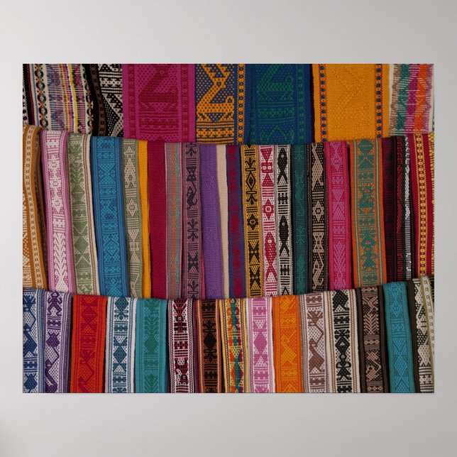 Mexico, Oaxaca Province, Oaxaca, woven belts on Poster (Front)