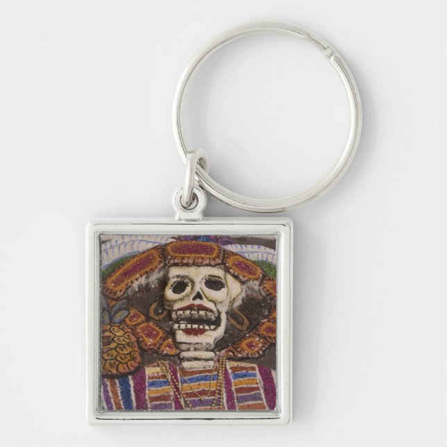 Mexico, Oaxaca. Sand tapestry (tapete de arena) Key Ring (Front)