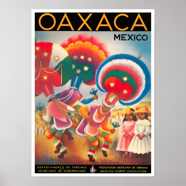 Mexico Oaxaca vintage travel poster (Front)