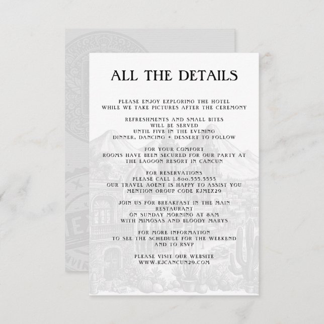 Mexico Passport Details Enclosure Card (Front/Back)