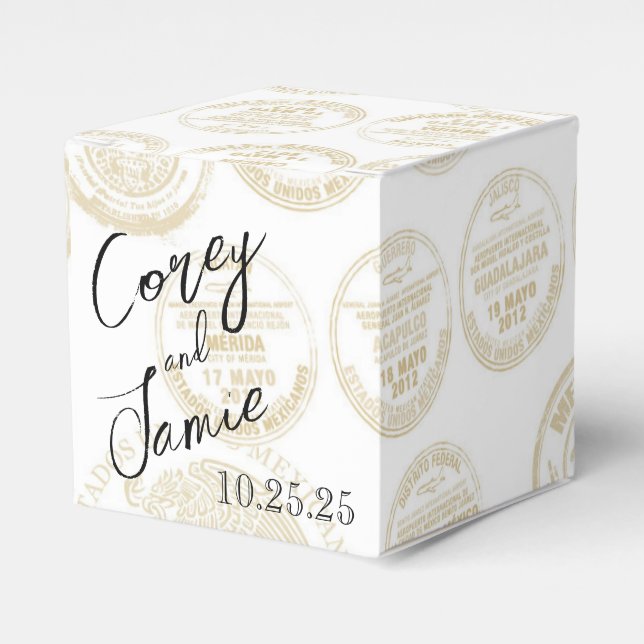 Mexico Passport Favour Box (Front Side)