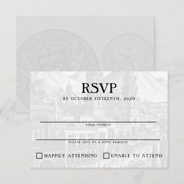 Mexico Passport RSVP Card (Front/Back)