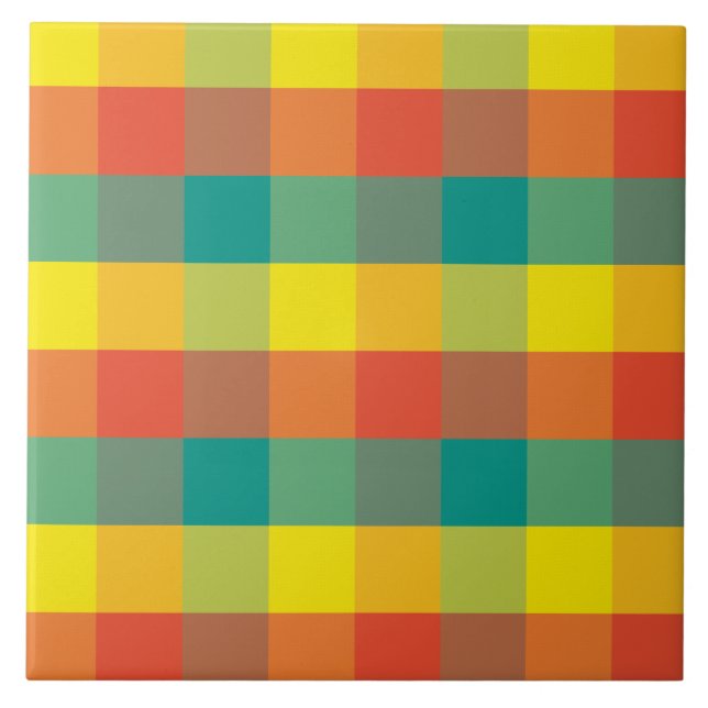 Mexico Plaid Ceramic Tile (Front)