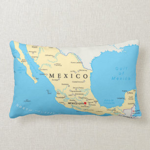 Mexico Political Map Lumbar Cushion