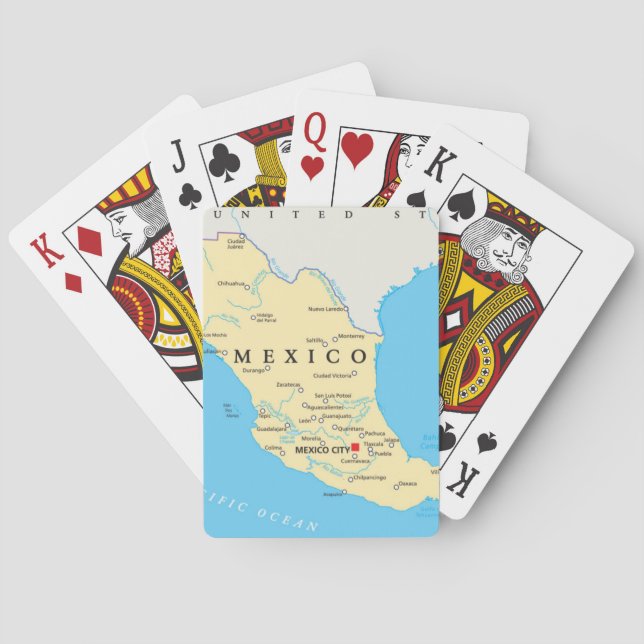 Mexico Political Map Playing Cards (Back)