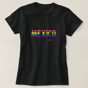 Mexico Pride T-Shirt Rainbow Flag W.
