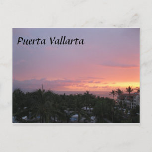 Mexico Puerta Vallarta sunset vacation Postcard