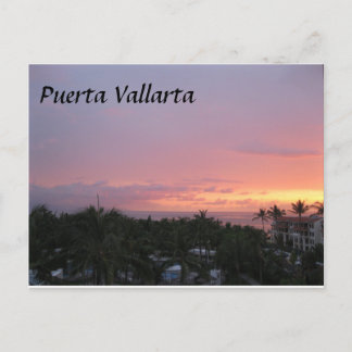 Mexico Puerta Vallarta sunset vacation Postcard