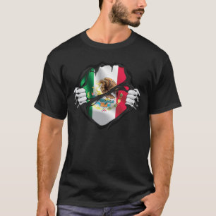 Mexico Pure Roots Flag Black T-Shirt