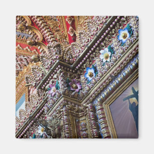Mexico, Queretaro. Detail inside ornate Catholic Magnet