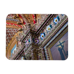Mexico, Queretaro. Detail inside ornate Catholic Magnet
