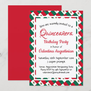 MEXICO Quinceañera Birthday Personalised Invitation