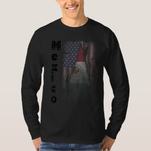 Mexico Retro Vintage Mexican & American Flag 1 T-Shirt