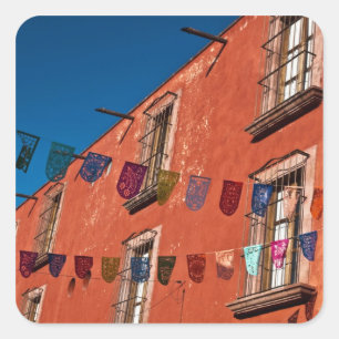 Mexico, San Miguel de Allende. Colourful banners Square Sticker