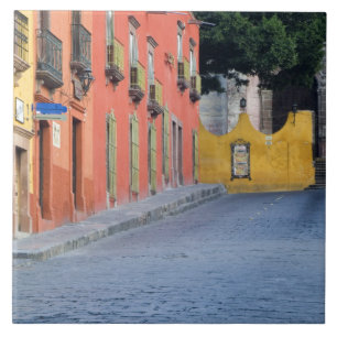 Mexico, San Miguel de Allende, Homes along Ceramic Tile