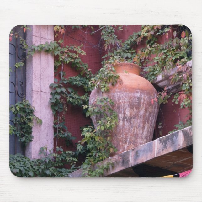 Mexico, San Miguel de Allende, Ivy, clay pot, Mouse Pad (Front)