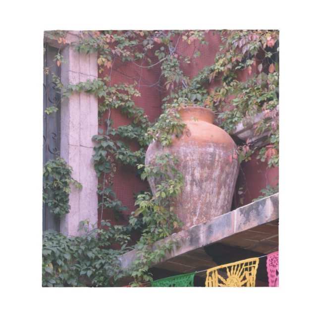 Mexico, San Miguel de Allende, Ivy, clay pot, Notepad (Front)