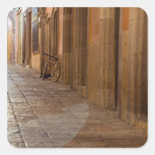Mexico, San Miguel de Allende, Sidewalk with Square Sticker