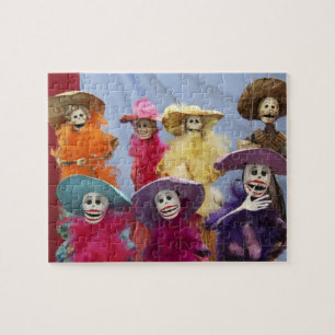 Mexico. Skeletal Catrinas, figures celebrating Jigsaw Puzzle