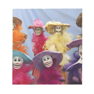 Mexico. Skeletal Catrinas, figures celebrating Notepad