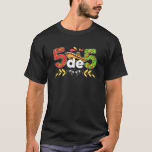 Mexico Skull Maracas Sombrero 5 De 5 Cinco De Mayo T-Shirt