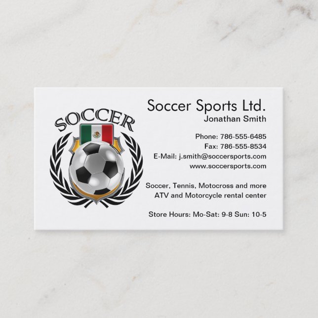 Mexico Soccer 2016 Fan Gear Business Card (Front)