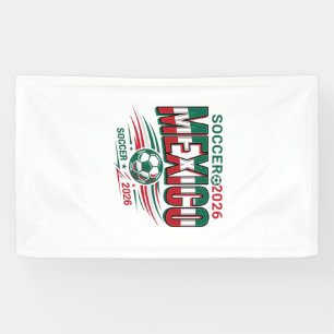Mexico Soccer 2026 Soccer Bold Country Typography Banner
