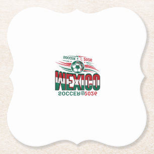 Mexico Soccer 2026 Soccer Bold Country Typography  Paper Coaster