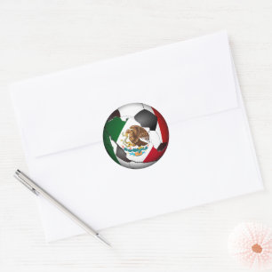 Mexico Soccer Ball Sports Classic Round Sticker