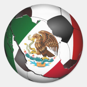 Mexico Soccer Ball Sports Classic Round Sticker