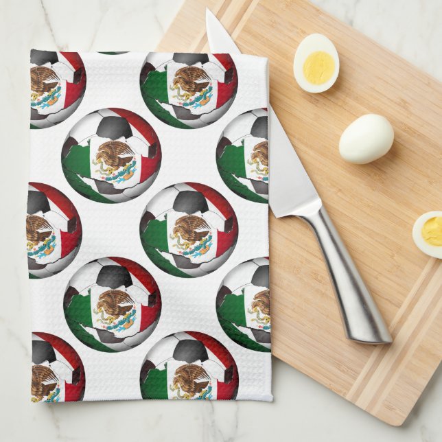 Mexico Soccer Ball Tea Towel (Quarter Fold)