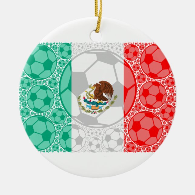 Mexico soccer balls ceramic ornament (Front)