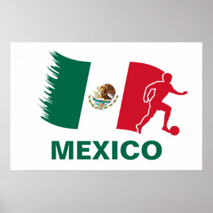 Mexico Soccer Flag Poster