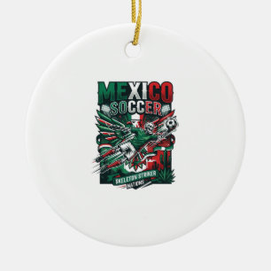 Mexico Soccer Skeleton Striker Nations Premium Spo Ceramic Ornament